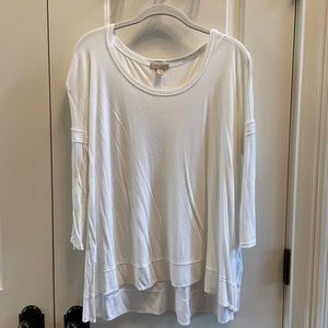 Ribbed Boatneck 3/4 Sleeve Top